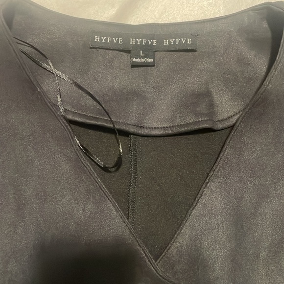 Hyfve size Large faux suede like black dress - Picture 5 of 8